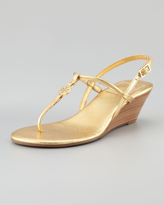 gold thong sandals