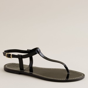black t strap sandals flat