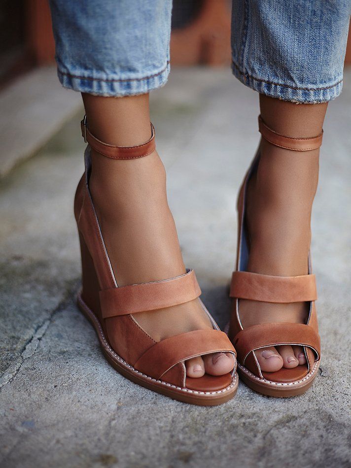 Brown Wedge Sandals | CraftySandals.com