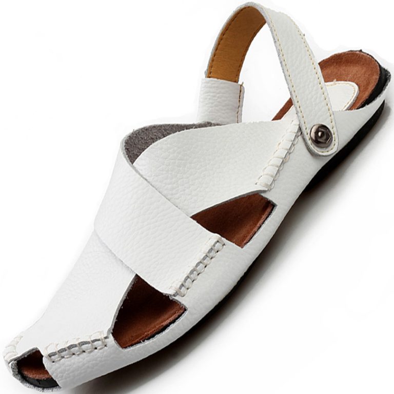 casual white sandals
