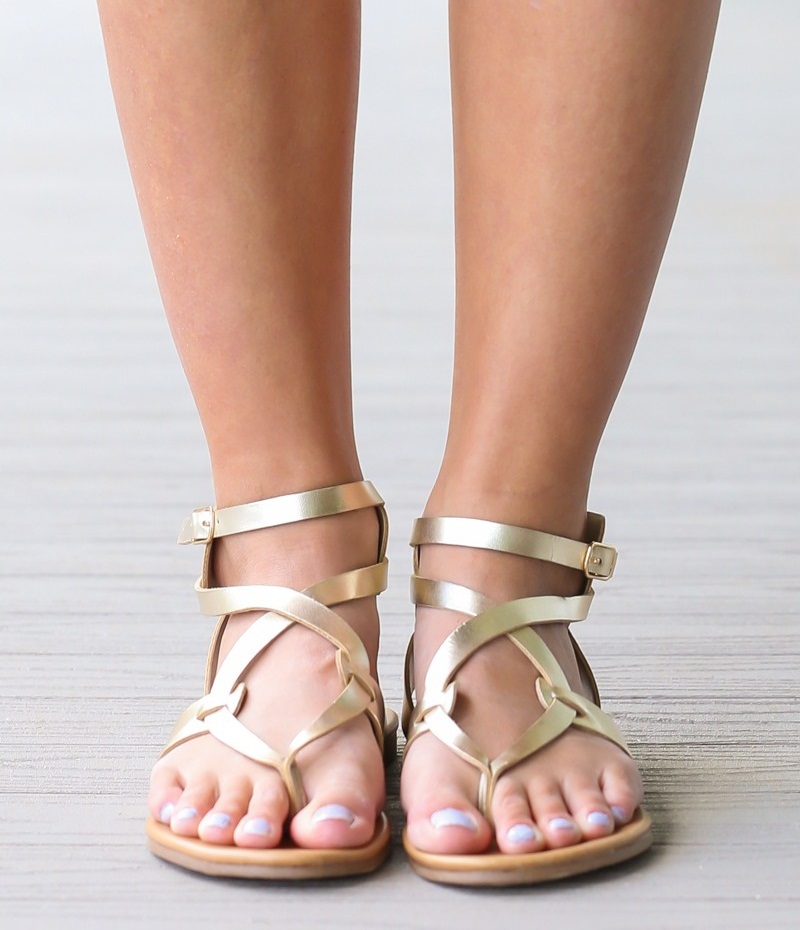 Gold Thong Sandals | CraftySandals.com