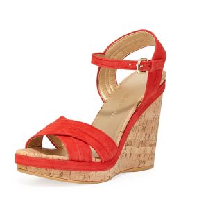 Red Wedge Sandals - CraftySandals.com