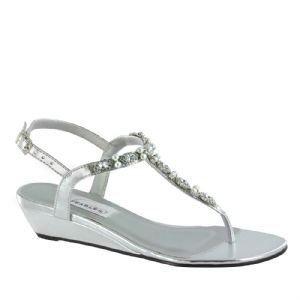 Silver Wedge Sandals | CraftySandals.com