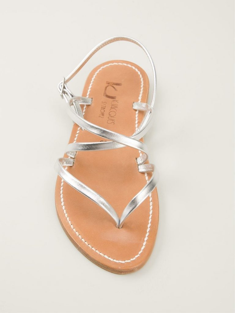 flat silver strappy sandals