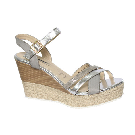 Silver Wedge Sandals - CraftySandals.com