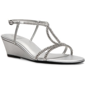 Silver Wedge Sandals - CraftySandals.com