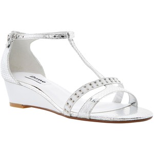 Silver Wedge Sandals - CraftySandals.com