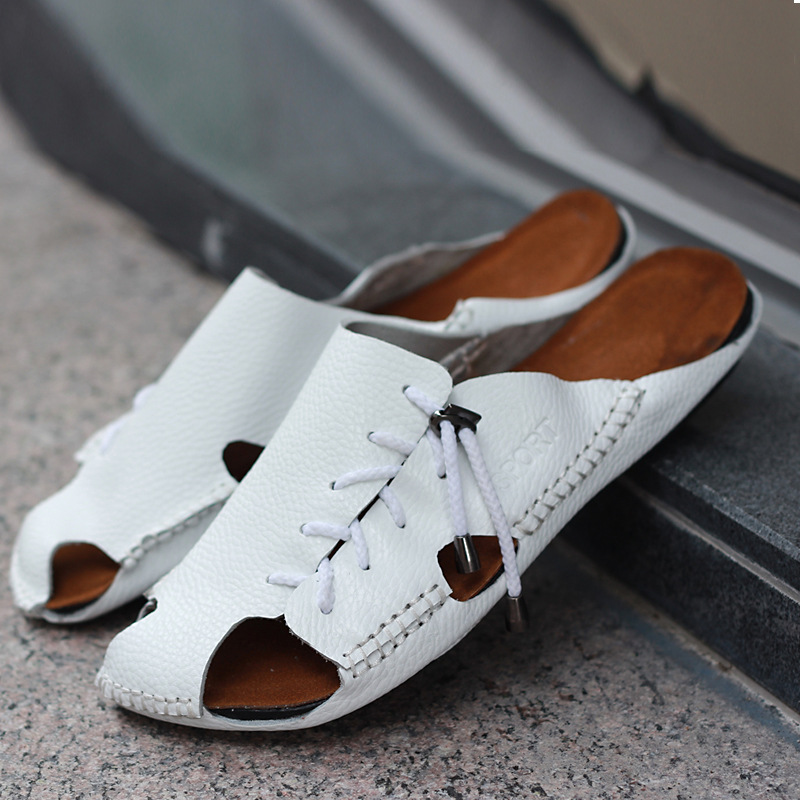 mens white sandals closed toe