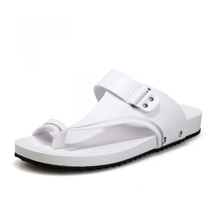 casual white sandals