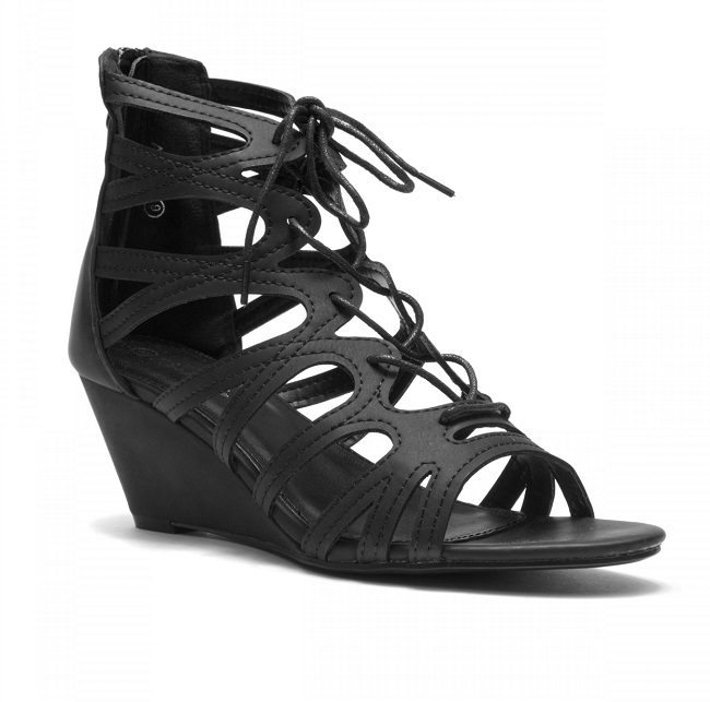 Black Chanel Knee-High Gladiator Wedge Sandals Size 37 – Designer