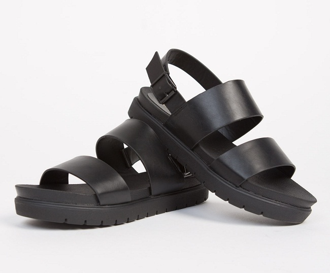 Black Flatform Sandals - CraftySandals.com