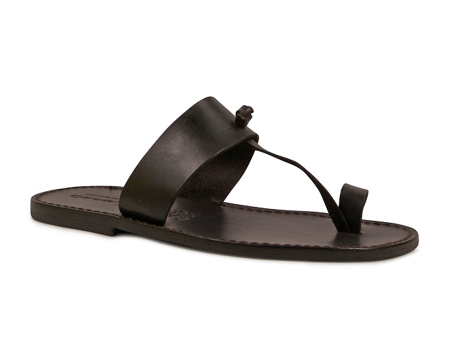 Black Leather Sandals - CraftySandals.com