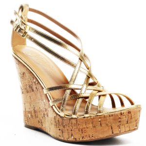 Gold Wedge Sandals - CraftySandals.com