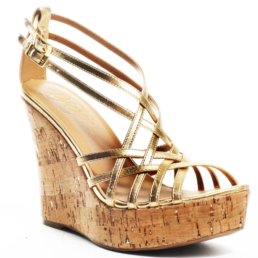 Gold Wedge Sandals | CraftySandals.com