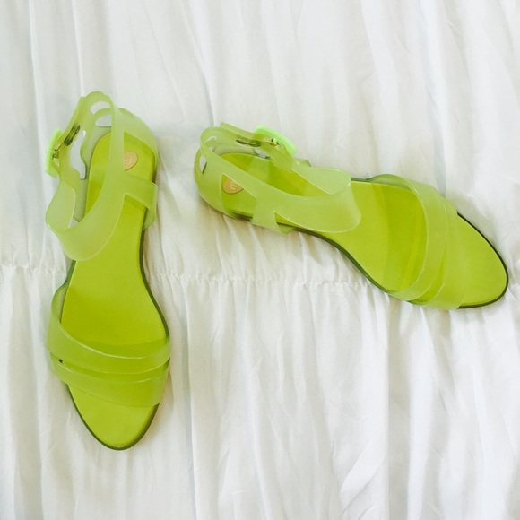 lime green wedge shoes