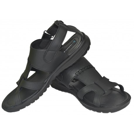 Mens Black Sandals - CraftySandals.com