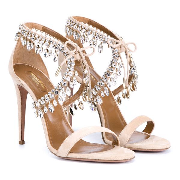 gold jeweled heels