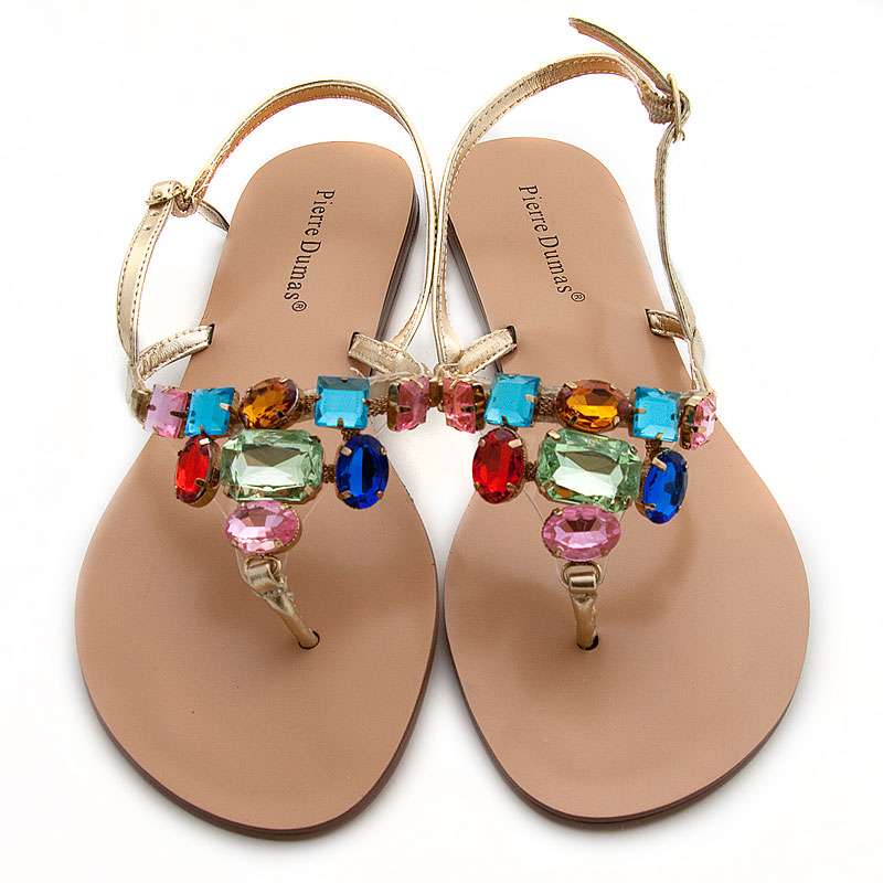 chunky jeweled sandals