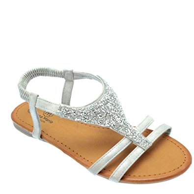 Silver Flat Sandals - CraftySandals.com