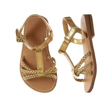 little girls gold sandals