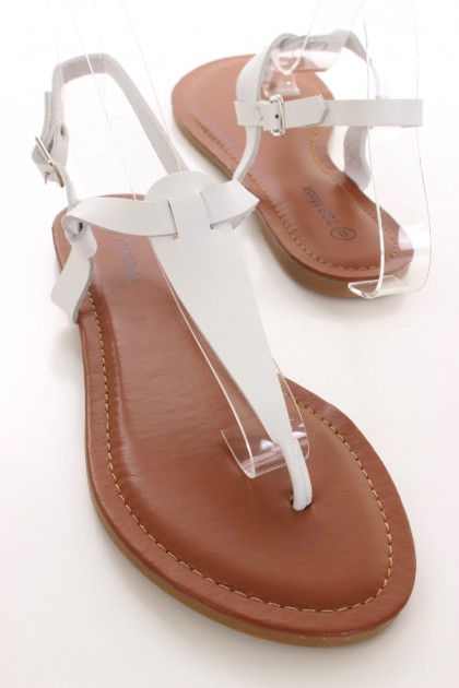 white t strap sandals