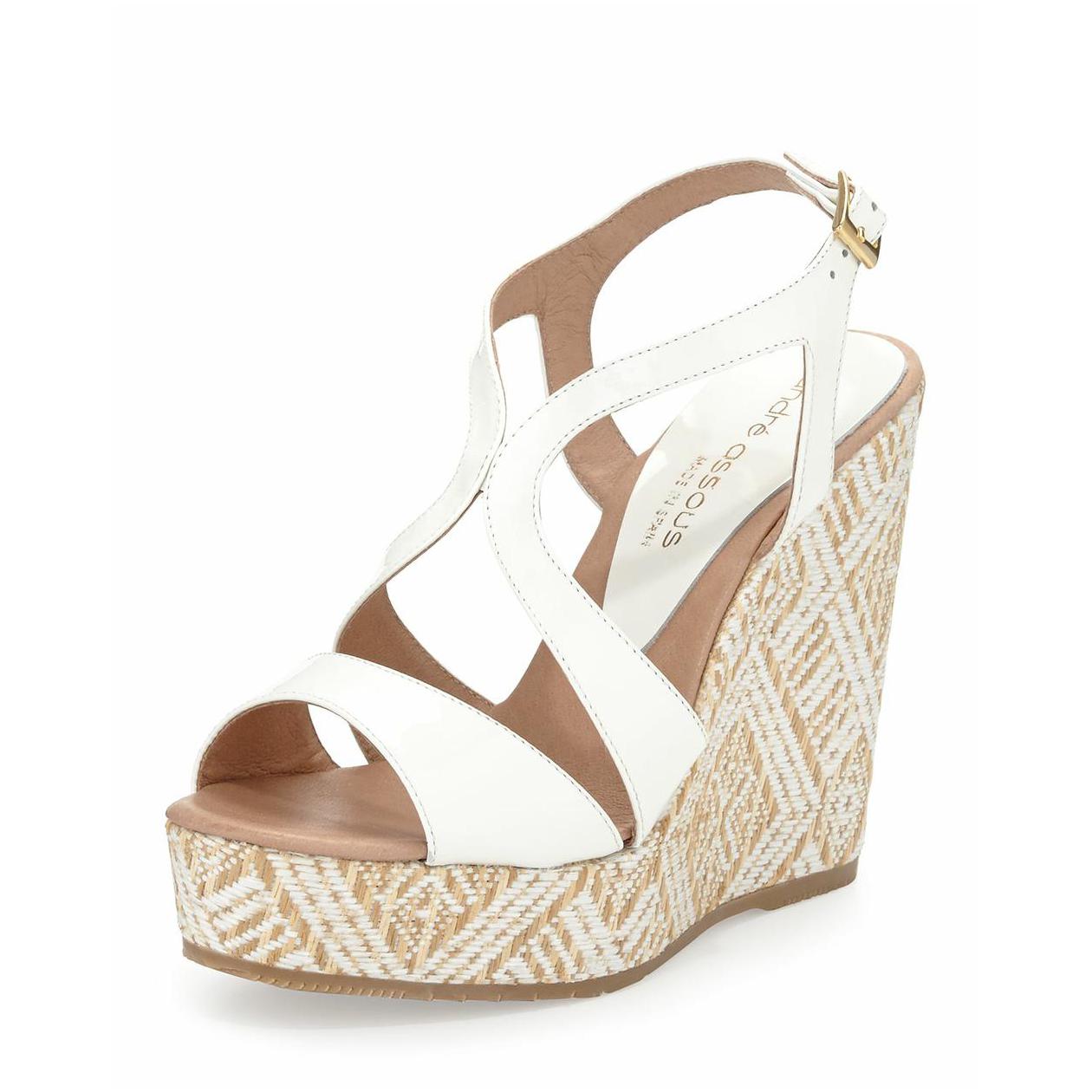 White Wedge Sandals - CraftySandals.com