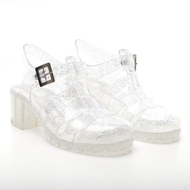 clear sparkly jelly shoes