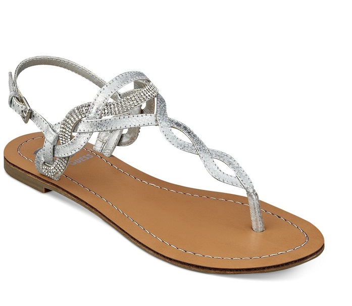 Silver Flat Sandals - CraftySandals.com