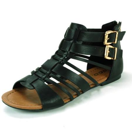 Black Gladiator Sandals - CraftySandals.com