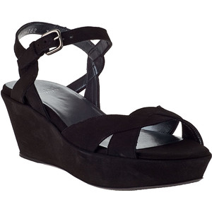 Black Wedge Sandals - CraftySandals.com