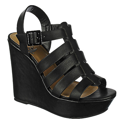 Black Wedge Sandals - CraftySandals.com