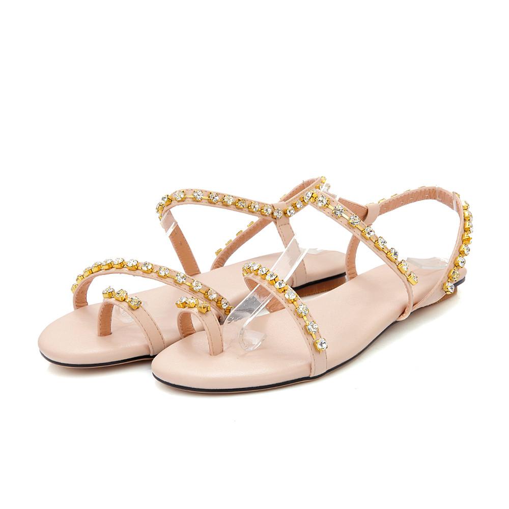 Flat Rhinestone Sandals - CraftySandals.com