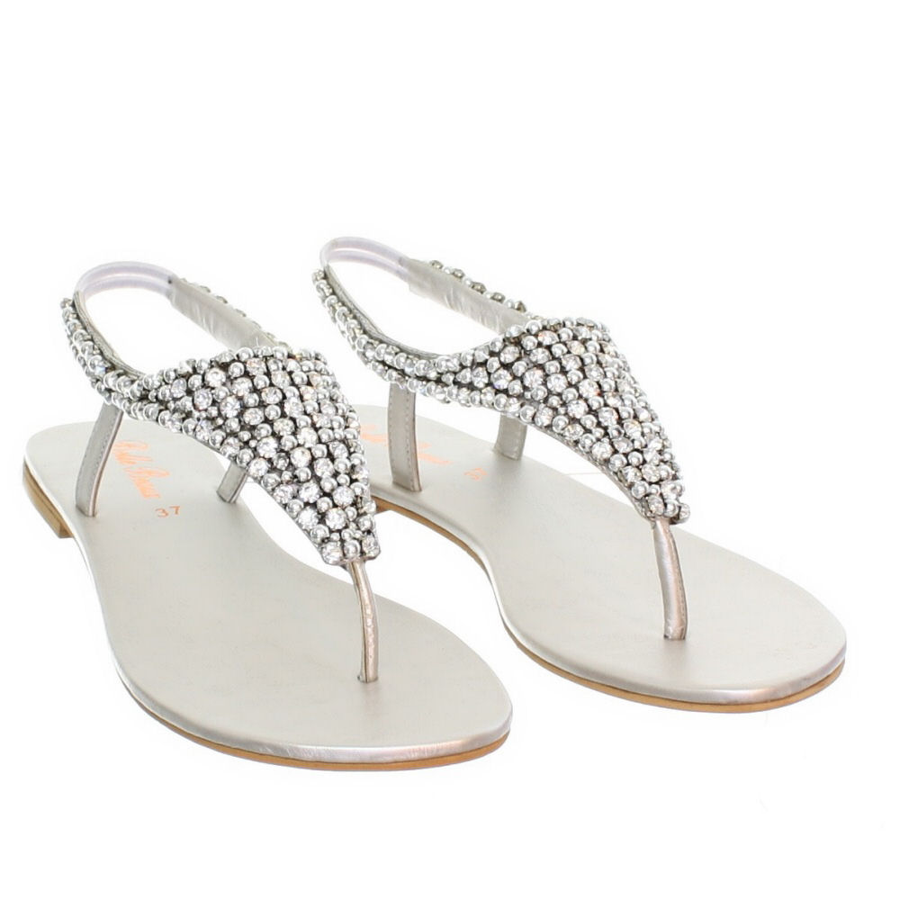 Flat Rhinestone Sandals - CraftySandals.com