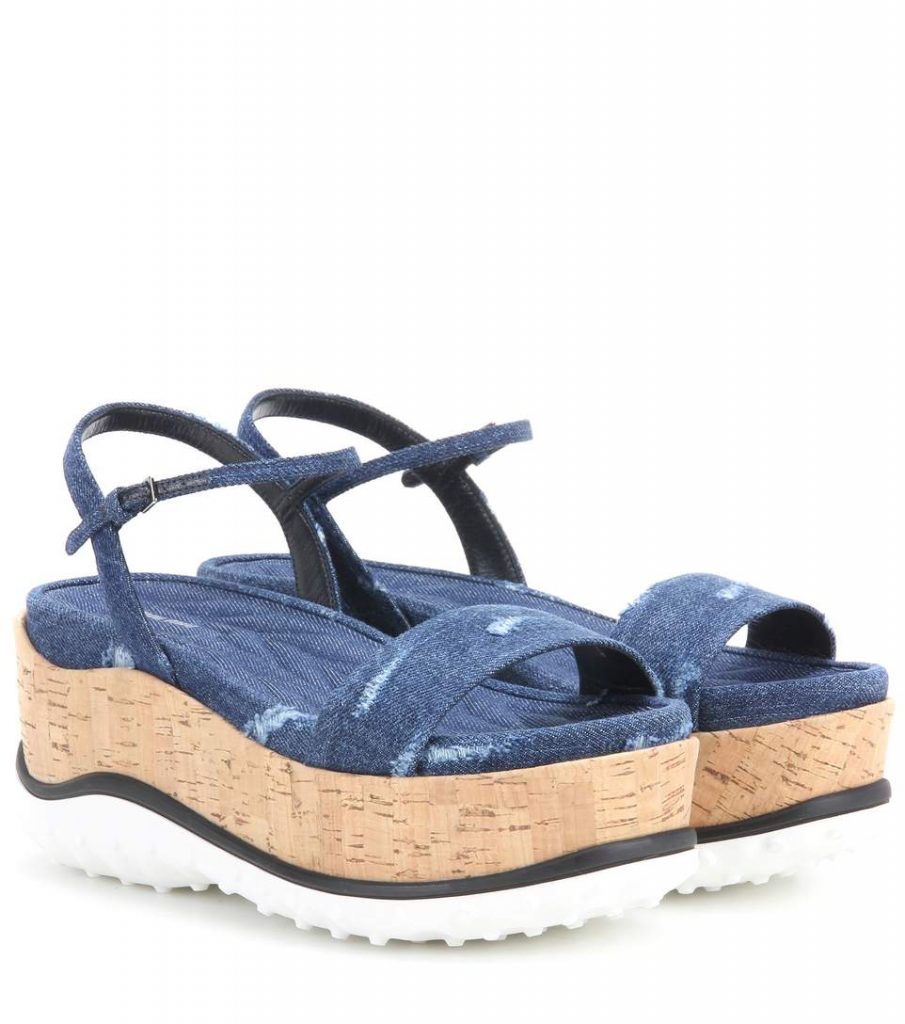 denim platform shoes