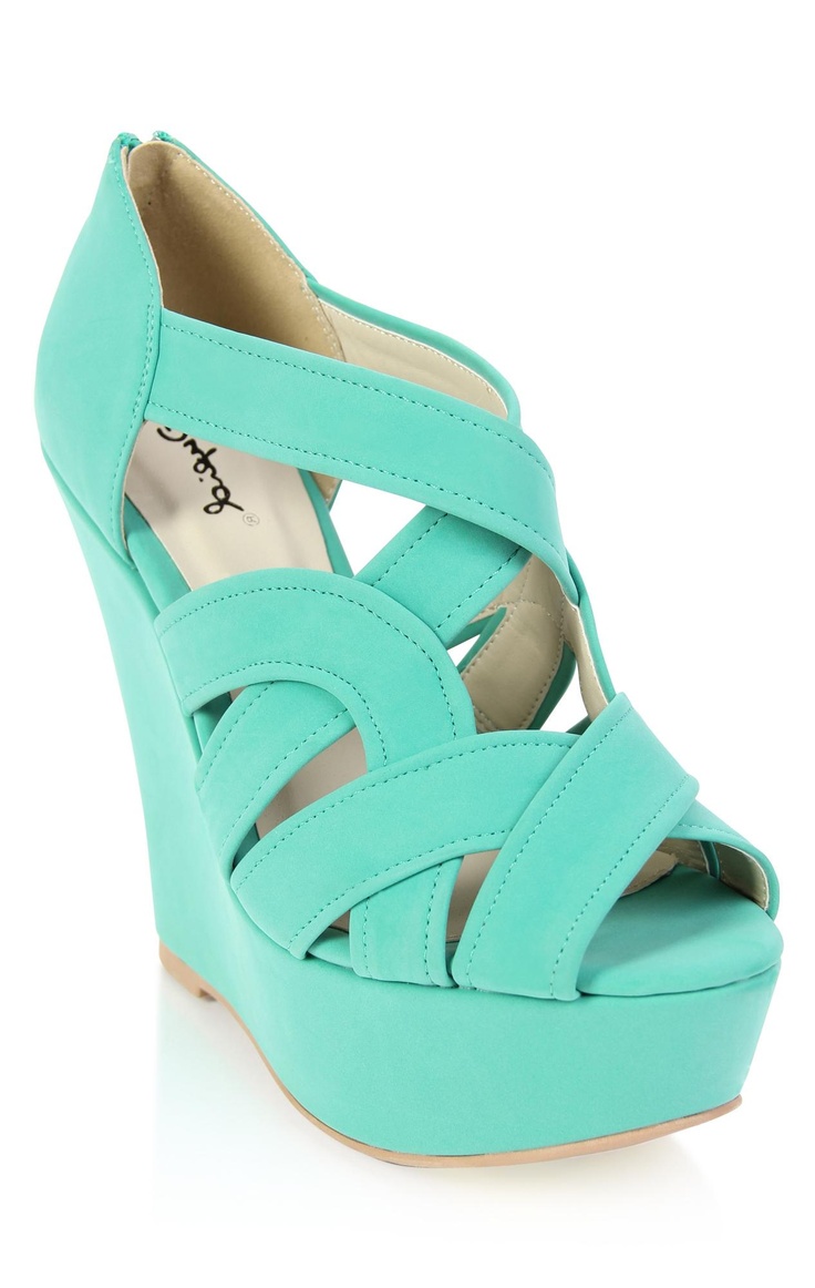 teal wedge shoes