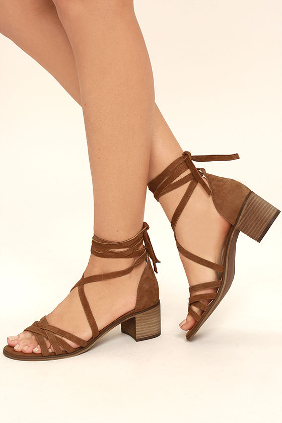 tie up sandals heels