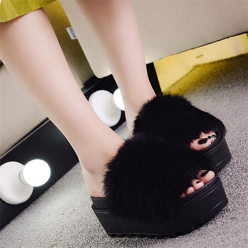 Fur Platform Sandals | CraftySandals.com