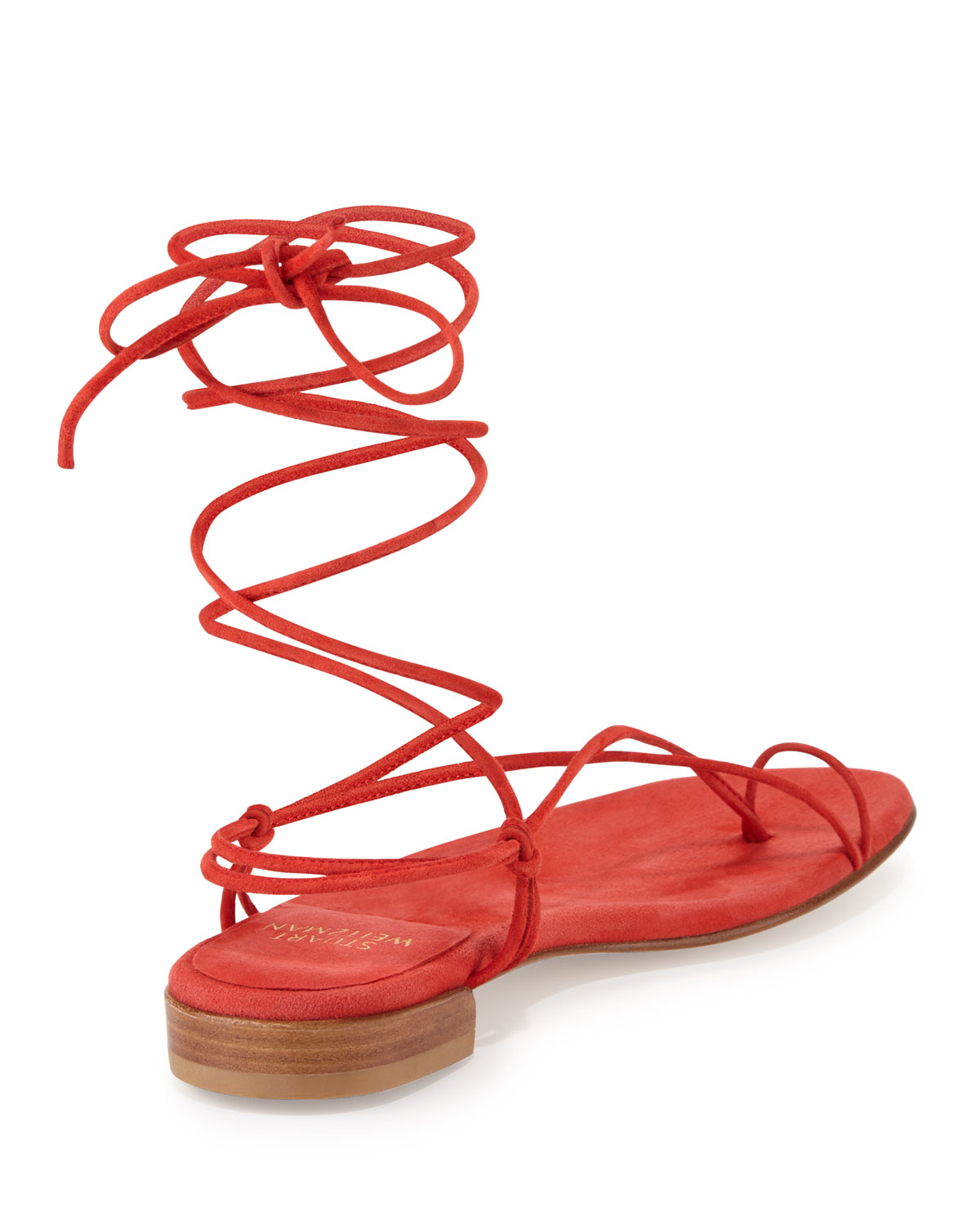 Red Lace-up Sandals - CraftySandals.com