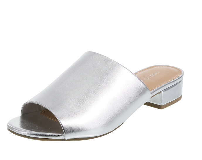 Silver Slide Sandals - CraftySandals.com