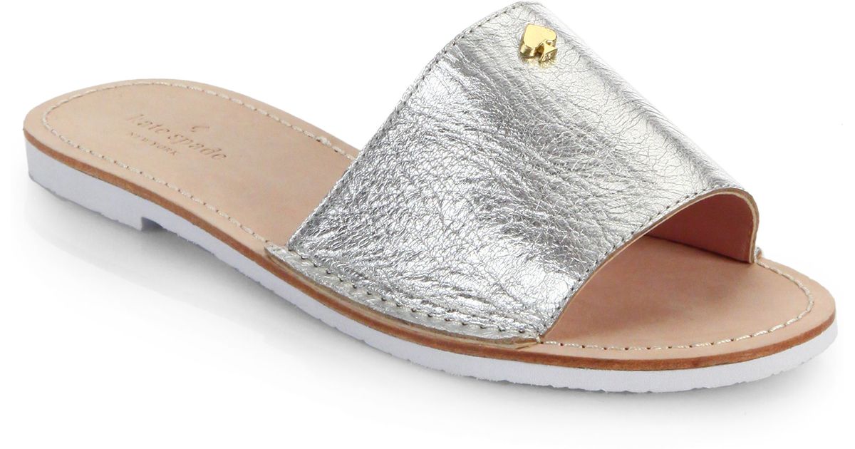 Silver Slide Sandals - CraftySandals.com