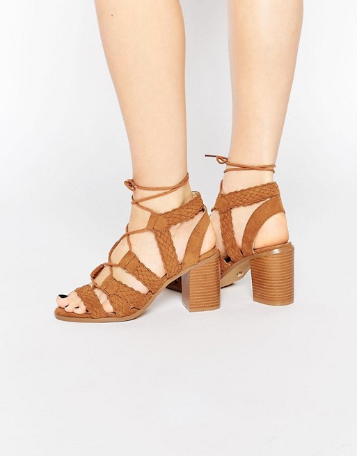 Tan Lace Up Sandals - CraftySandals.com