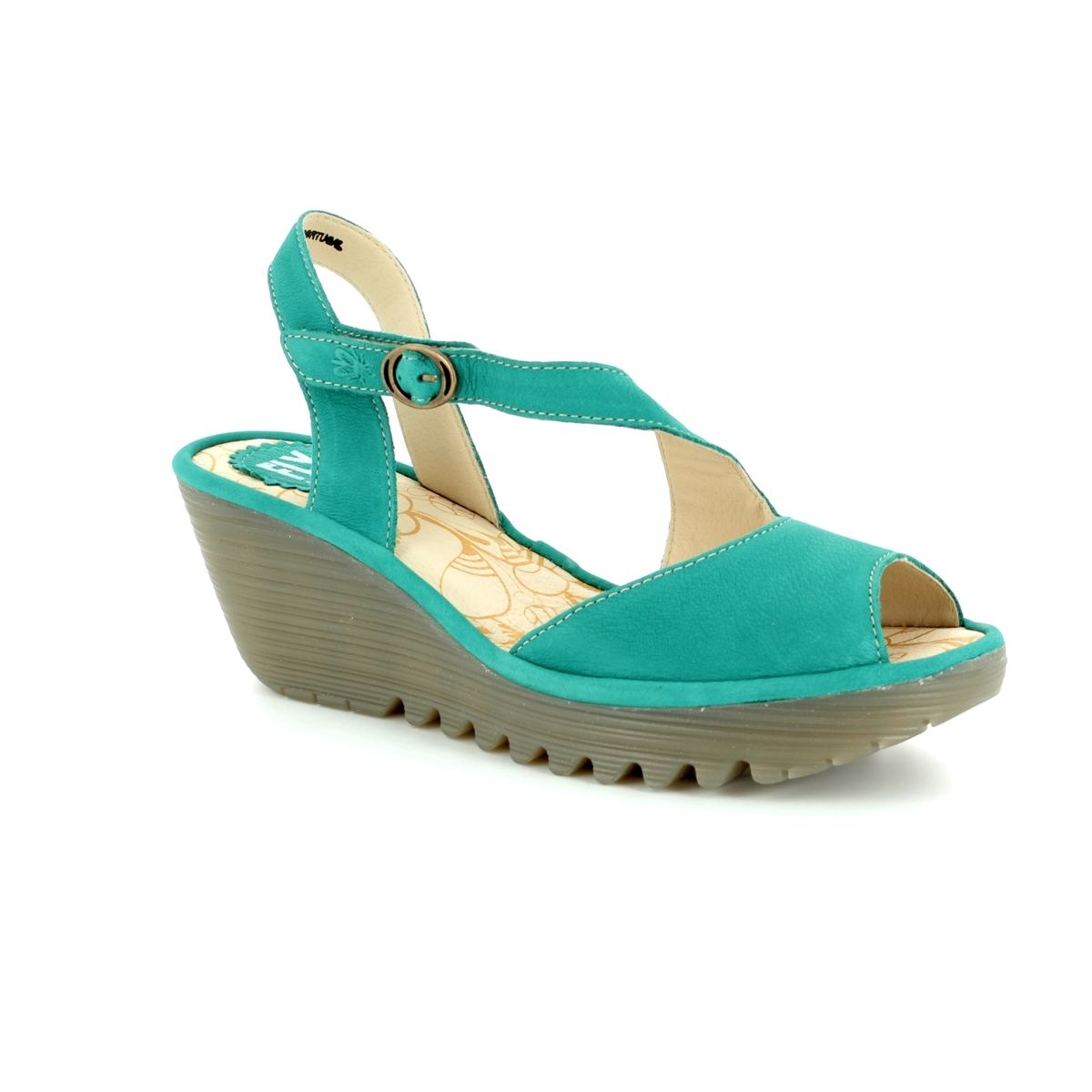 Teal Wedge Sandals - CraftySandals.com