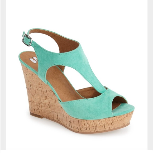 Teal Wedge Sandals - CraftySandals.com