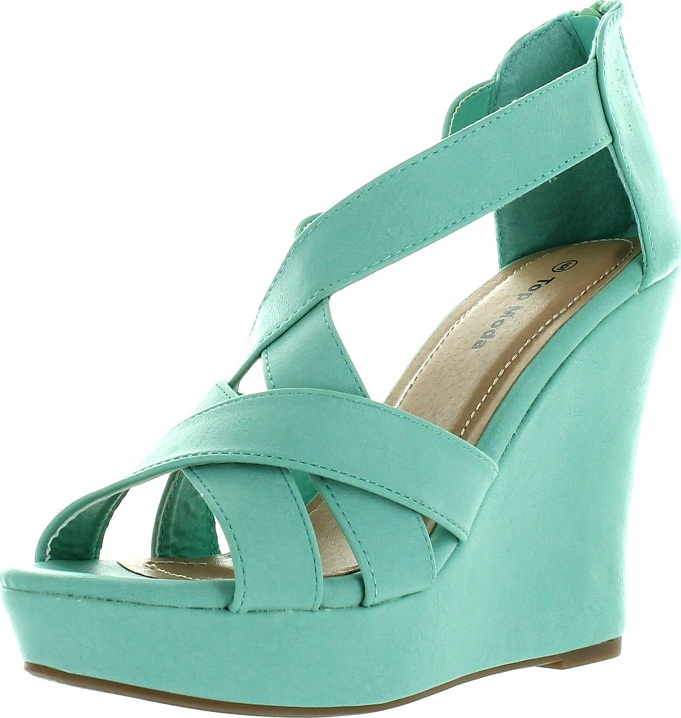 Teal Wedge Sandals - CraftySandals.com