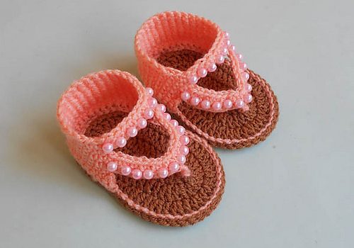 knitted baby flip flops