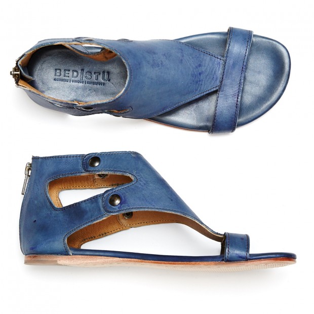 blue leather sandals