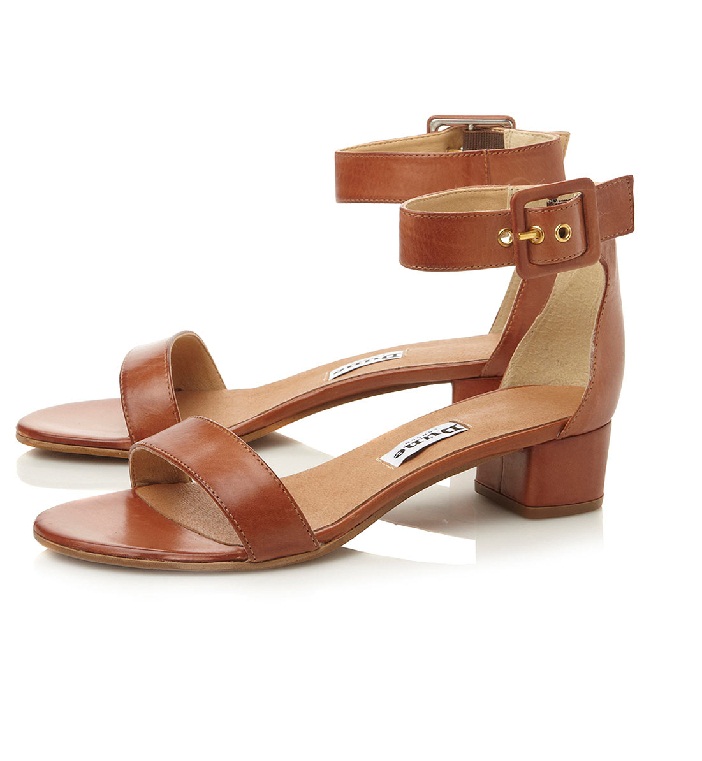 tan sandals with small heel