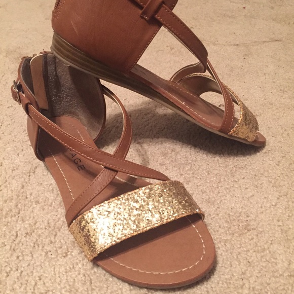 tan and gold sandals