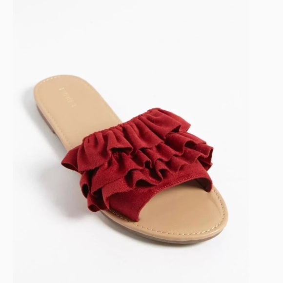 Ruffle Slide Sandals - CraftySandals.com