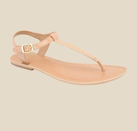 Nude T-strap Sandals | CraftySandals.com